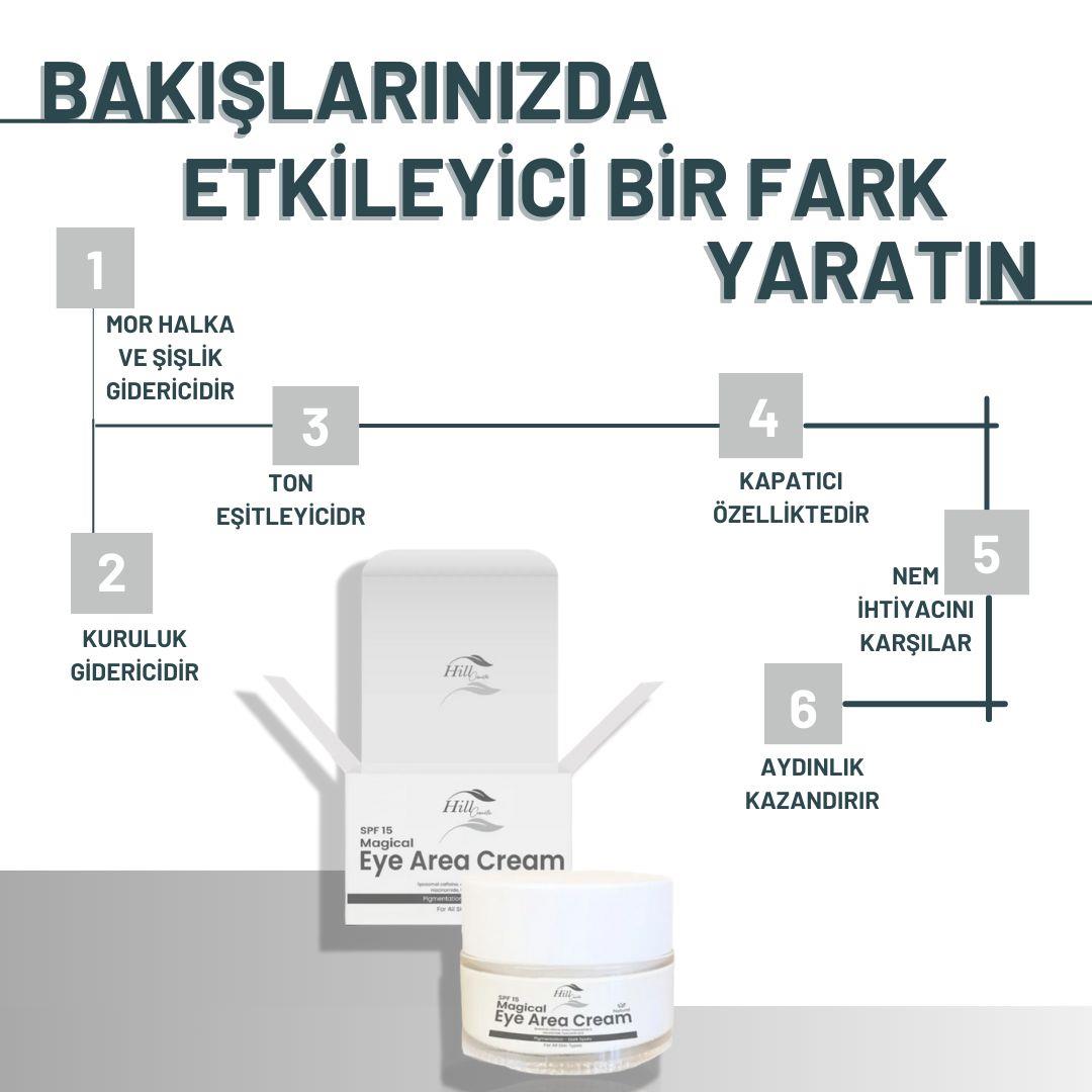 Göz Çevresi, Ton Eşitleyici Mor Halka Ve Şişlik Giderici Spf 15 Sihirli Göz Kremi Kapatıcılı