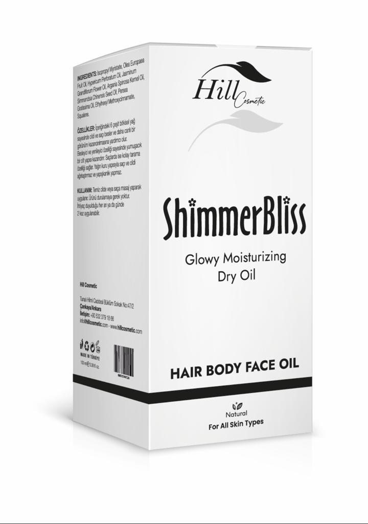 Hill Cosmetic Shimmer Bliss Parıltılı Saç, Vücut Kuru Yağ Işıltı Bakım Yağı