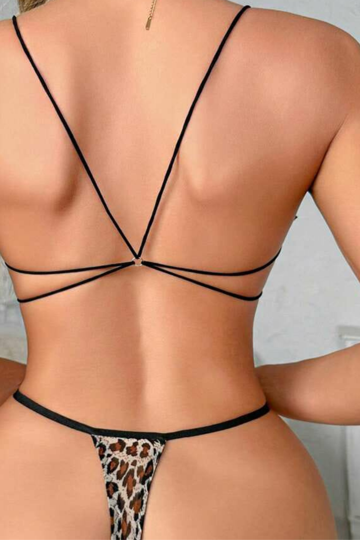 YNT Seksi Leopar Desen Özel Bölgesi Açık Şık Sütyen Takım 16040