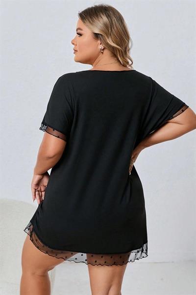 YNT Siyah Büyük Beden Elbise Gecelik 15567