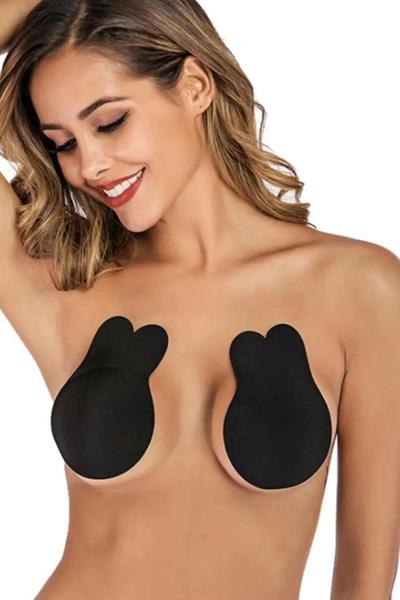 YNT Siyah Göğüs Ucu Kapatıcı ve Dikleştirici Silikon Tavşan Hayalet Sütyen 1028