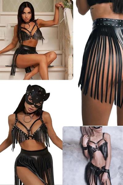 YNT Siyah Onyfans Köle Kraliçe Fantezi Kostüm GD-2162