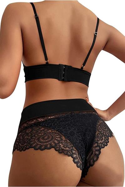 YNT Siyah Seksi Çok Şık Yüksek Bel Şortlu Takım 18502