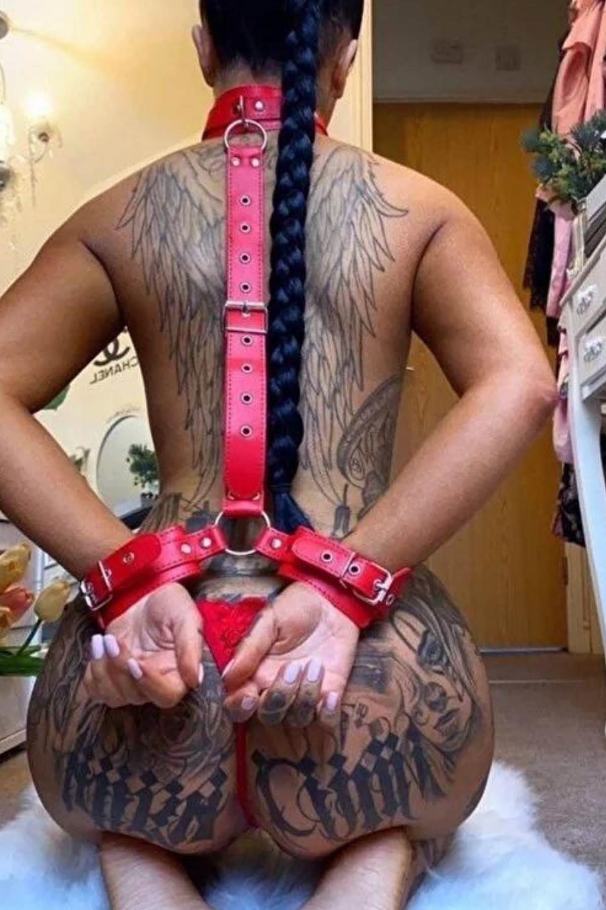 Bella Notte Kırmızı Boyundan Bağlamalı Esaret Seti GD-8028K