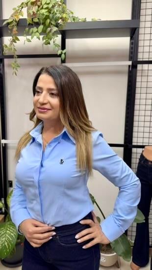BELDEN OTURTMALI MAVİ GÖMLEK