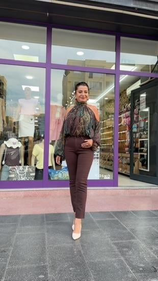 KAHVE RENGİ MOM JEAN KESİK PAÇA