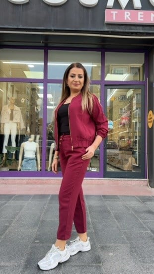 BORDO TENSEL İKİLİ TAKIM