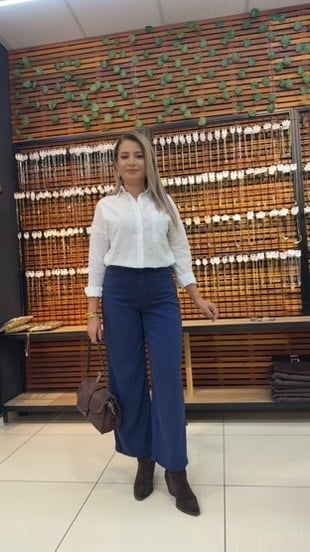 TENSEL LACİVERT KOT PANTOLON
