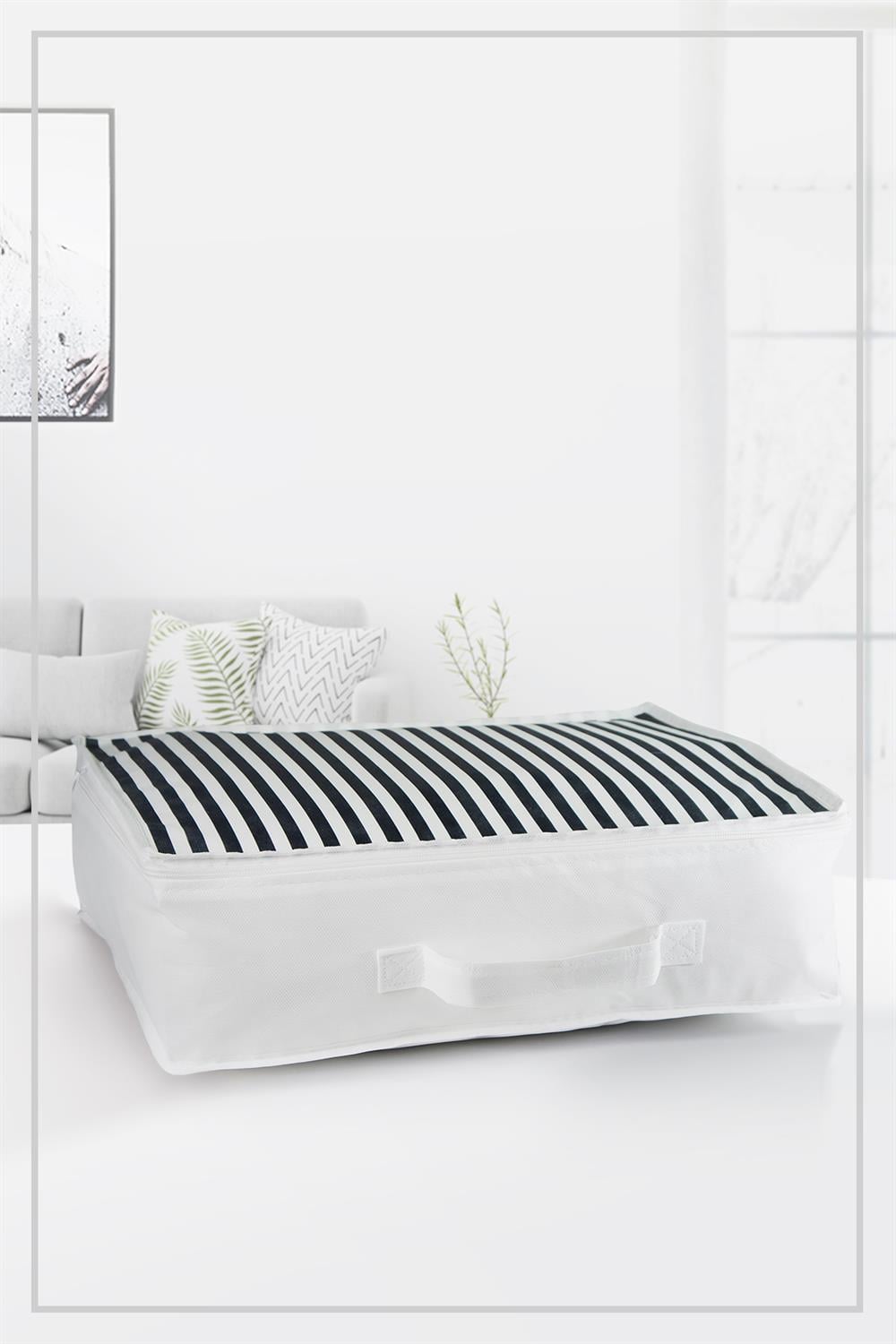 Vedsey Home OrganizerDüzenleyici Yorgan Hurcu Lacivert Çizgili 53x44x20