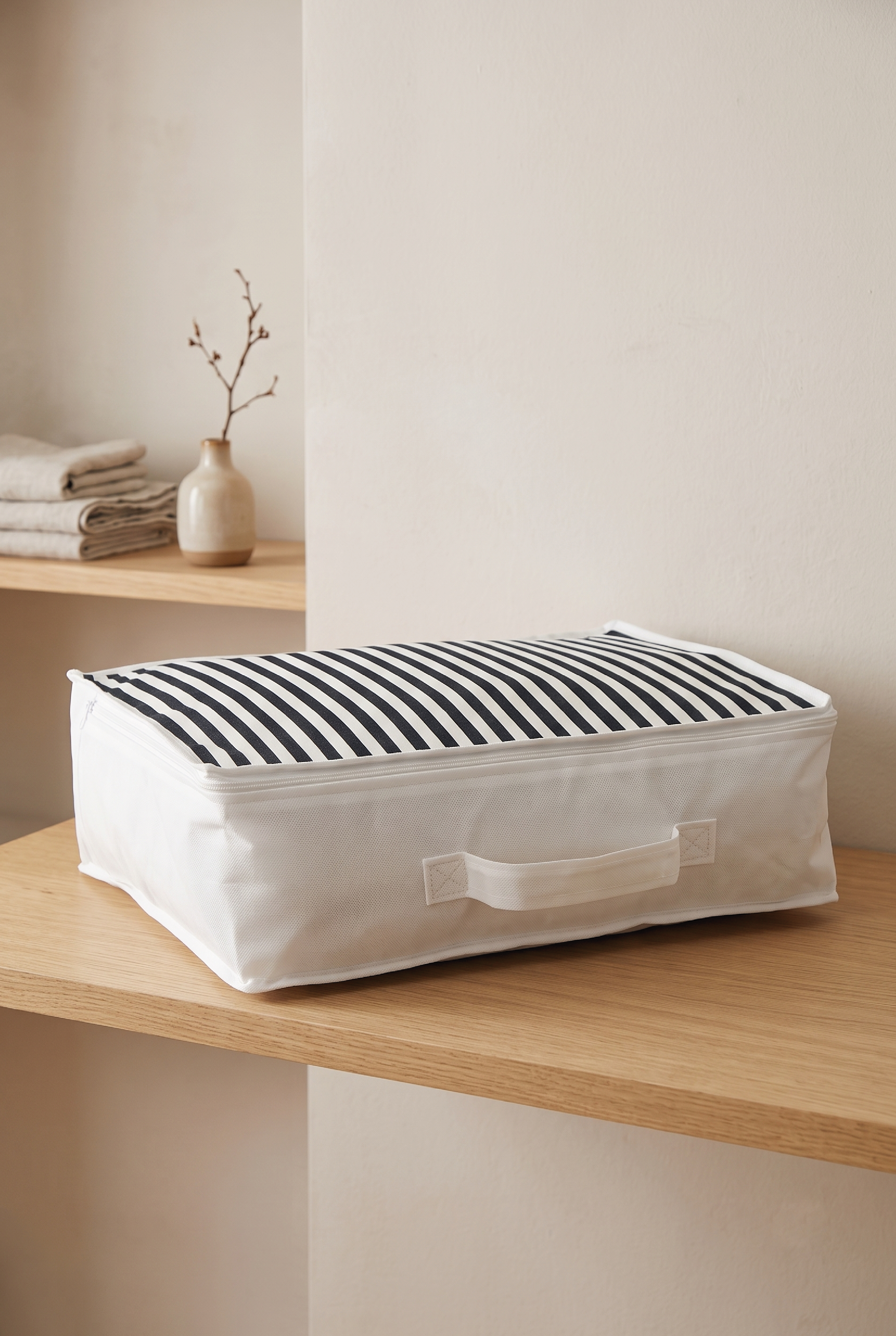 Vedsey Home OrganizerDüzenleyici Yorgan Hurcu Lacivert Çizgili 53x44x20