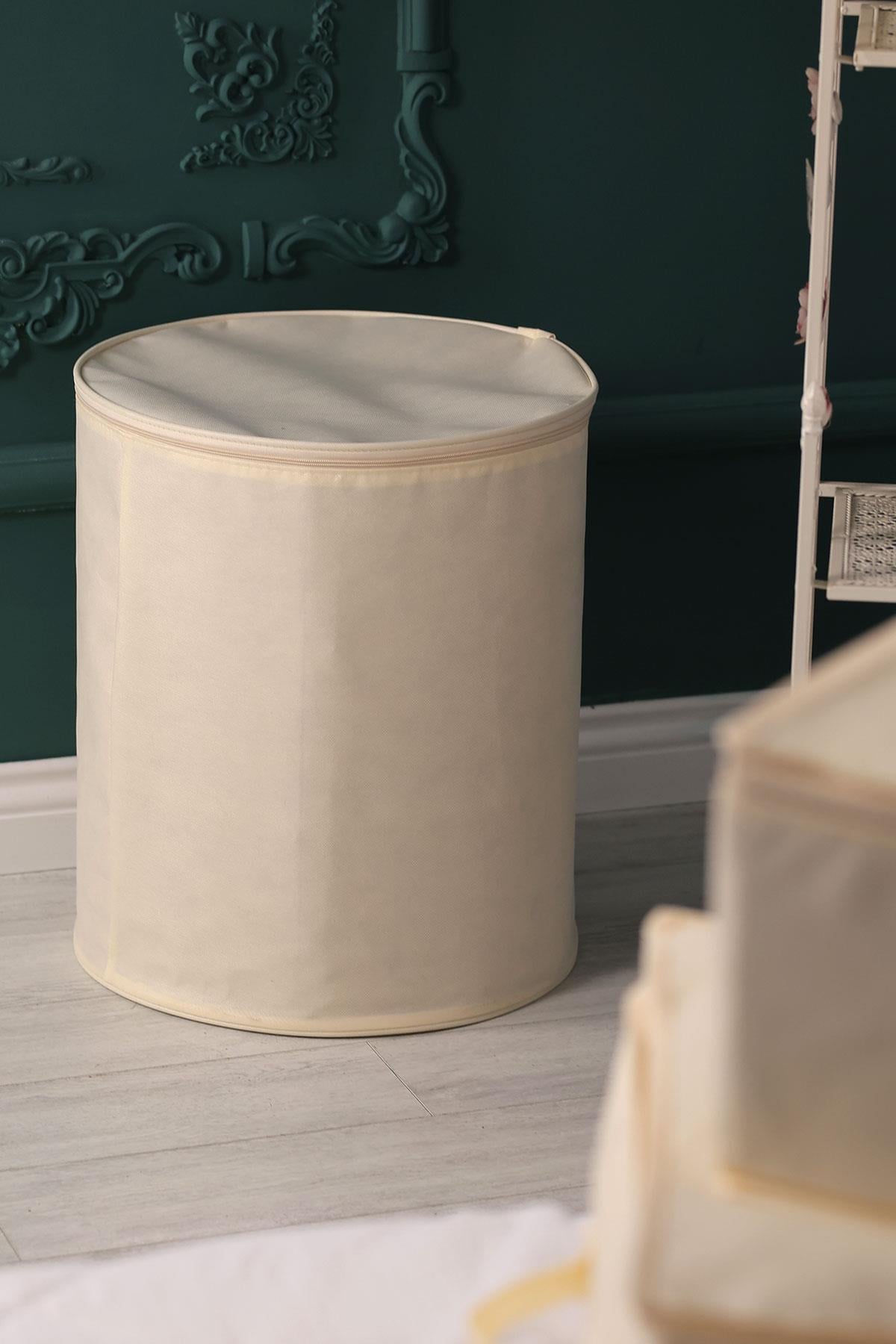 Vedsey Home OrganizerSilindir Hurç Çok Amaçlı Düzenleyici Krem 45x50 Cm