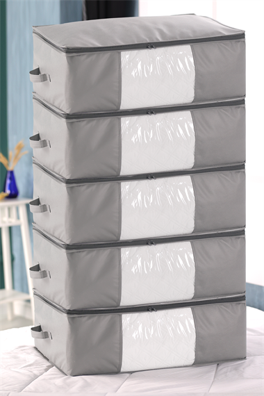 Vedsey Home Organizer5'li Set Baza Altı Düzenleyici Büyük Boy Hurç Gri 70x50x25 Cm