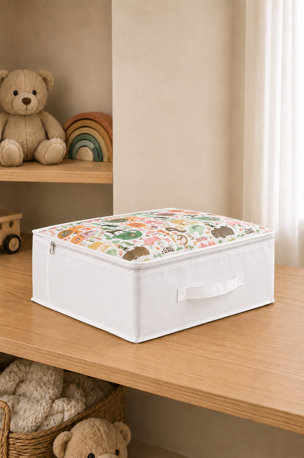 Vedsey53 x 44 x 21 Cm Baza Altı & Dolap İçi Organizer, Yorgan Düzenleyici Çocuk Hurç Sevimli Desenli