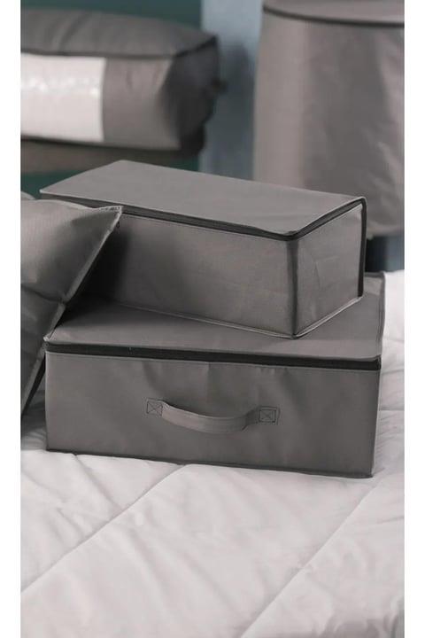 Vedsey53 x 44 x 21 Cm Baza Altı & Dolap İçi Organizer, Yorgan & Yastık Düzenleyici Hurç Antrasit Gri