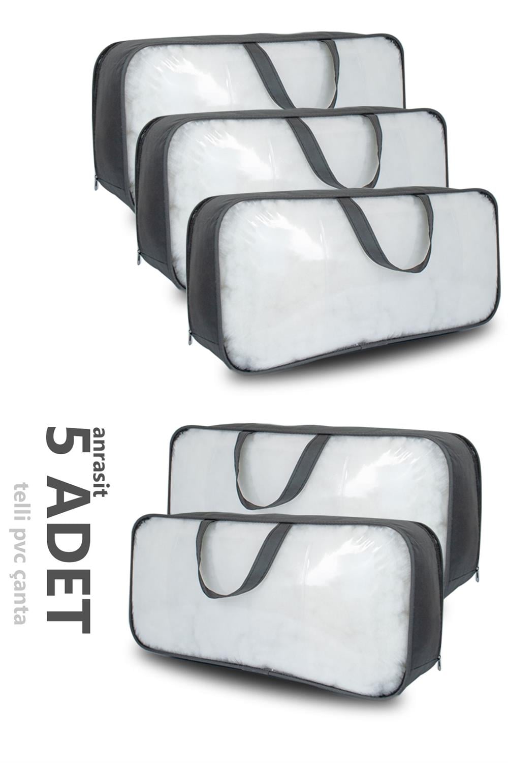 Vedsey Home Organizer5'li Set Pvc & Şeffaf Telli Valiz Hurç 60x30x18