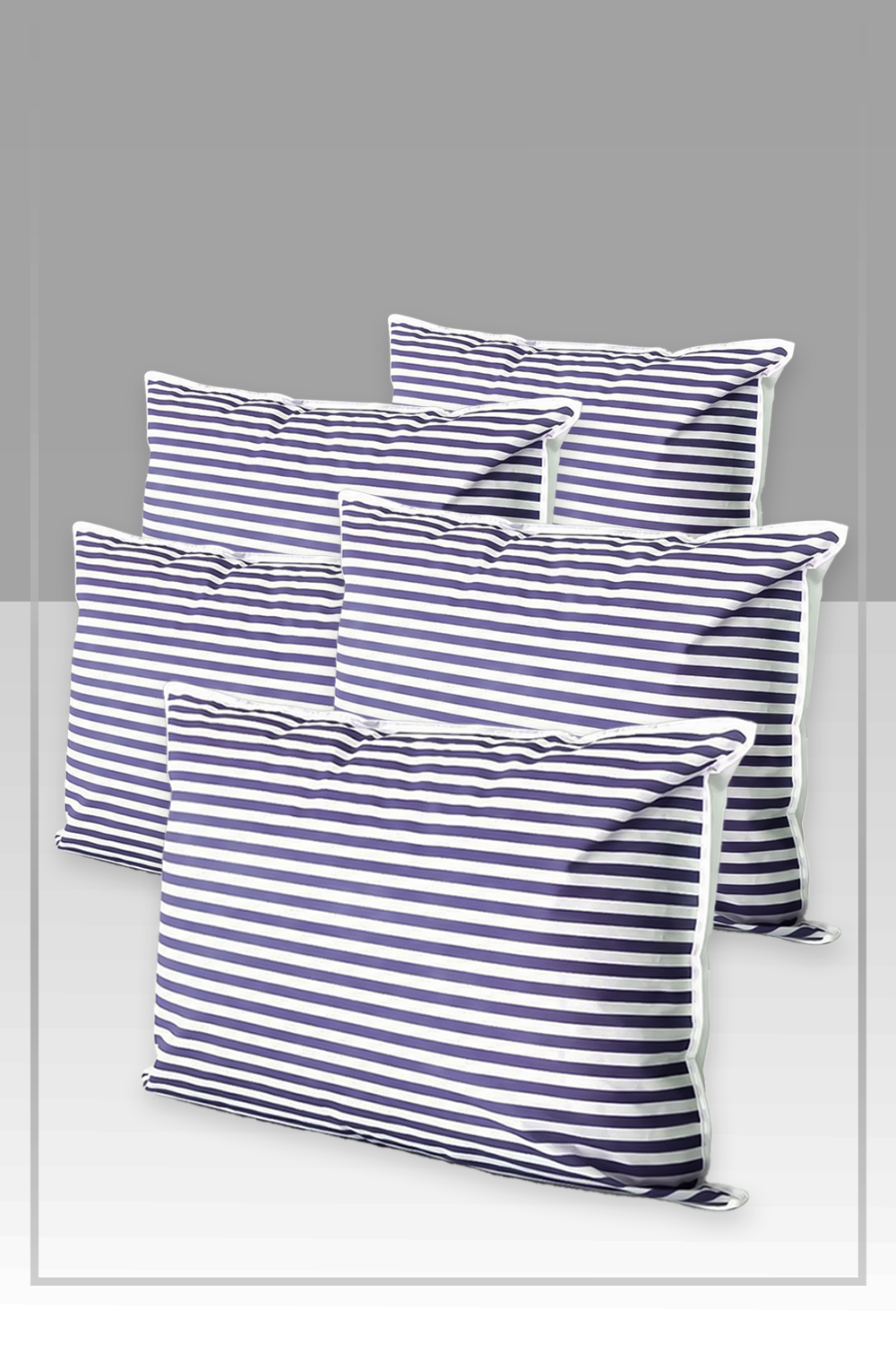 Vedsey Home Organizer5'li Set Yastık Düzenleyici Hurç Lacivert Çizgili 50x70 Cm