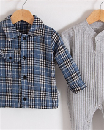 Erkek Bebek Kemik Fermuarlı 2 İp Tulum