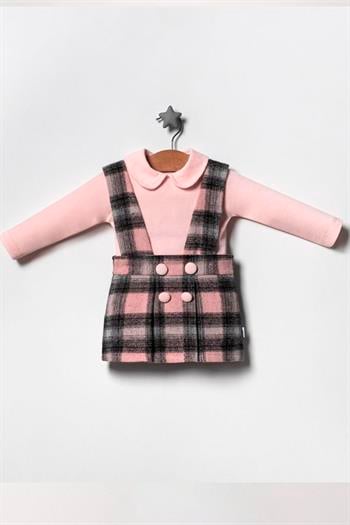 Kız Bebek Askılı Etekli 2Li Elbise