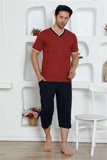 Bordo Bermuda Erkek Pijama Takımı 1199B