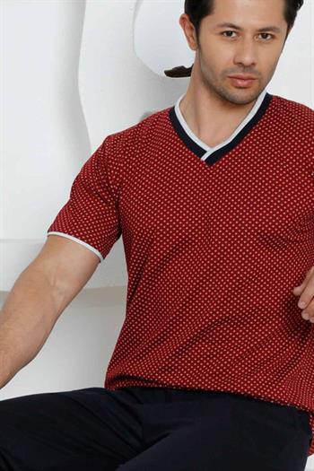 Bordo Bermuda Erkek Pijama Takımı 1199B