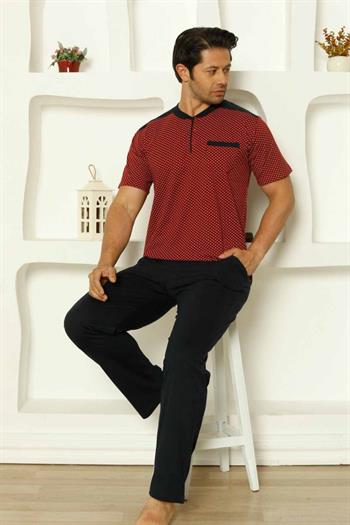 Bordo Kısa Kollu Erkek Pijama Takımı 1203KY