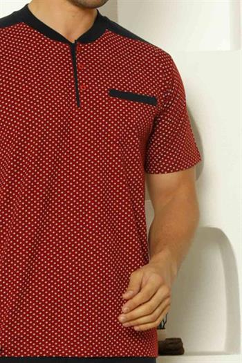 Bordo Kısa Kollu Erkek Pijama Takımı 1203KY
