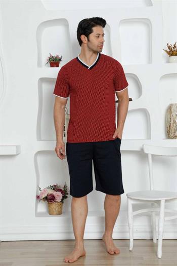 Bordo Şortlu Erkek Pijama Takımı 1199ŞT