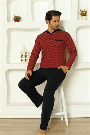 Bordo Uzun Kollu Erkek Pijama Takımı 1203UY