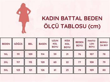 Büyük Beden Bahar Dalı Bermuda Bayan Pijama Takımı 2707BB