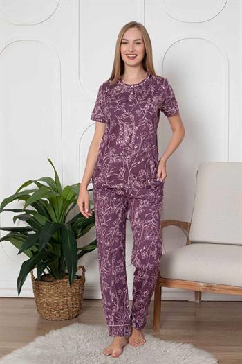 Çiçek Desenli Penye Bayan Pijama Takımı 2766KY