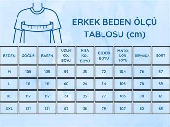 Erkek Pijama Takımı - Bordo Arma Nakışlı Likralı Kısa Kollu Penye 1194KY