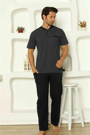 Lacivert  Kısa Kollu Erkek Pijama Takımı 1203KY