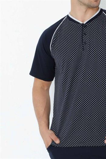 Lacivert Kısa Kollu Erkek Pijama Takımı 1200KY