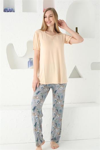 Lilyum Sarı Bayan Yazlık Pijama Takımı 2723KY