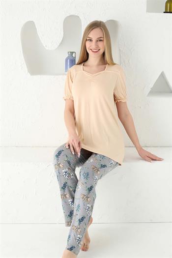 Lilyum Sarı Bayan Yazlık Pijama Takımı 2723KY