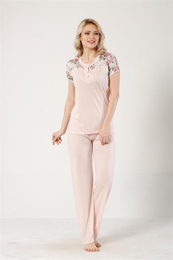 Vizon Dantel Sabahlıklı Kutulu Kadın Pijama Takımı 2329