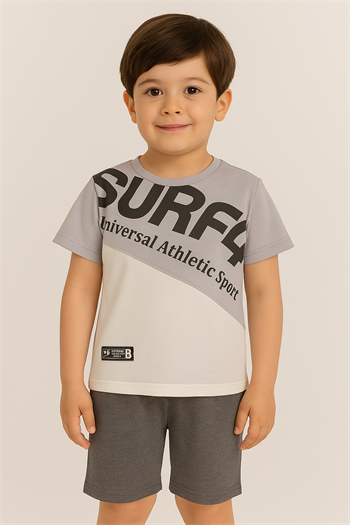 Erkek Çocuk Atletik Baskılı Şortlu Takım