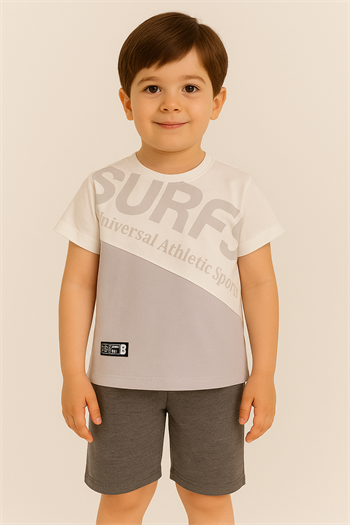 Erkek Çocuk Atletik Baskılı Şortlu Takım