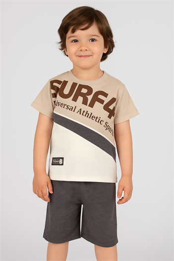 Erkek Çocuk Atletik Baskılı Şortlu Takım