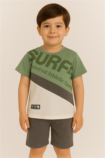 Erkek Çocuk Atletik Baskılı Şortlu Takım