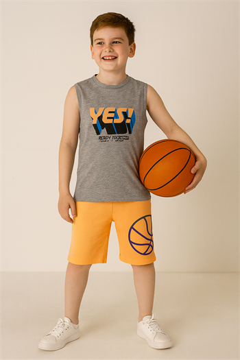 Erkek Çocuk Yes Yazılı Şortlu Takım