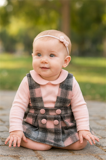 Kız Bebek Askılı Etekli 2Li Elbise