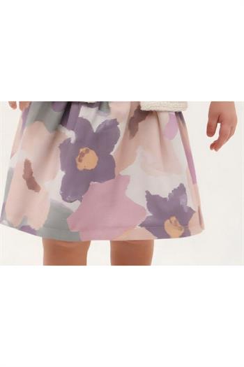 Kız Bebek Renkli Çiçekli İp Askılı Dokuma Elbise Örme Hırkalı