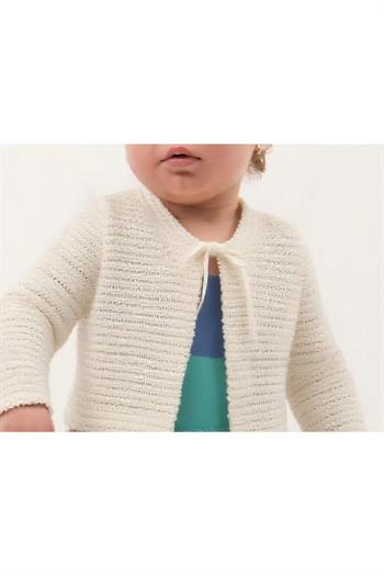 Kız Bebek Renkli Çiçekli İp Askılı Dokuma Elbise Örme Hırkalı