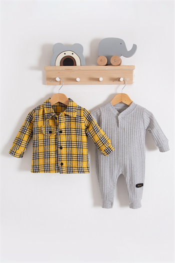 Erkek Bebek Kemik Fermuarlı 2 İp Tulum