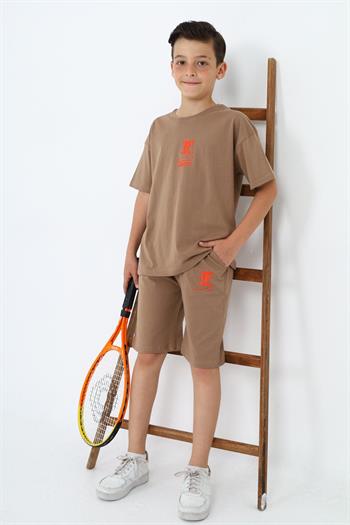 Erkek Çocuk Baskılı Kısa Kollu Şortlu Takım