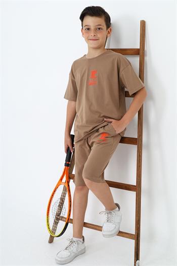 Erkek Çocuk Baskılı Kısa Kollu Şortlu Takım
