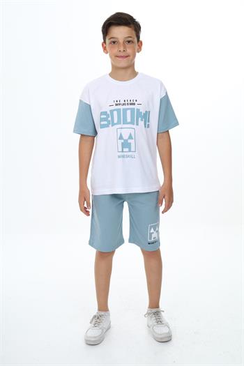 Erkek Çocuk Boom Baskılı Kısa Kollu Şortlu Takım