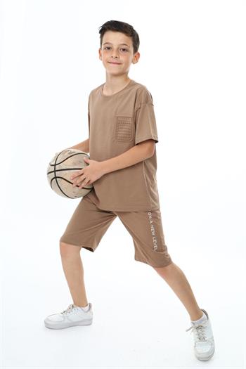 Erkek Çocuk Cep Detaylı Şortlu Takım