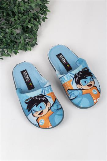 Erkek Çocuk Mavi Pelerinli Ev Terliği